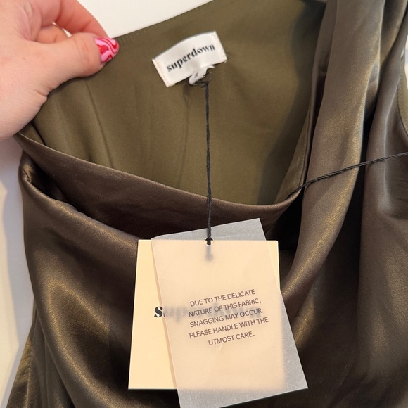 Superdown Olive One-Shoulder Mini Dress - Picture 3 of 3